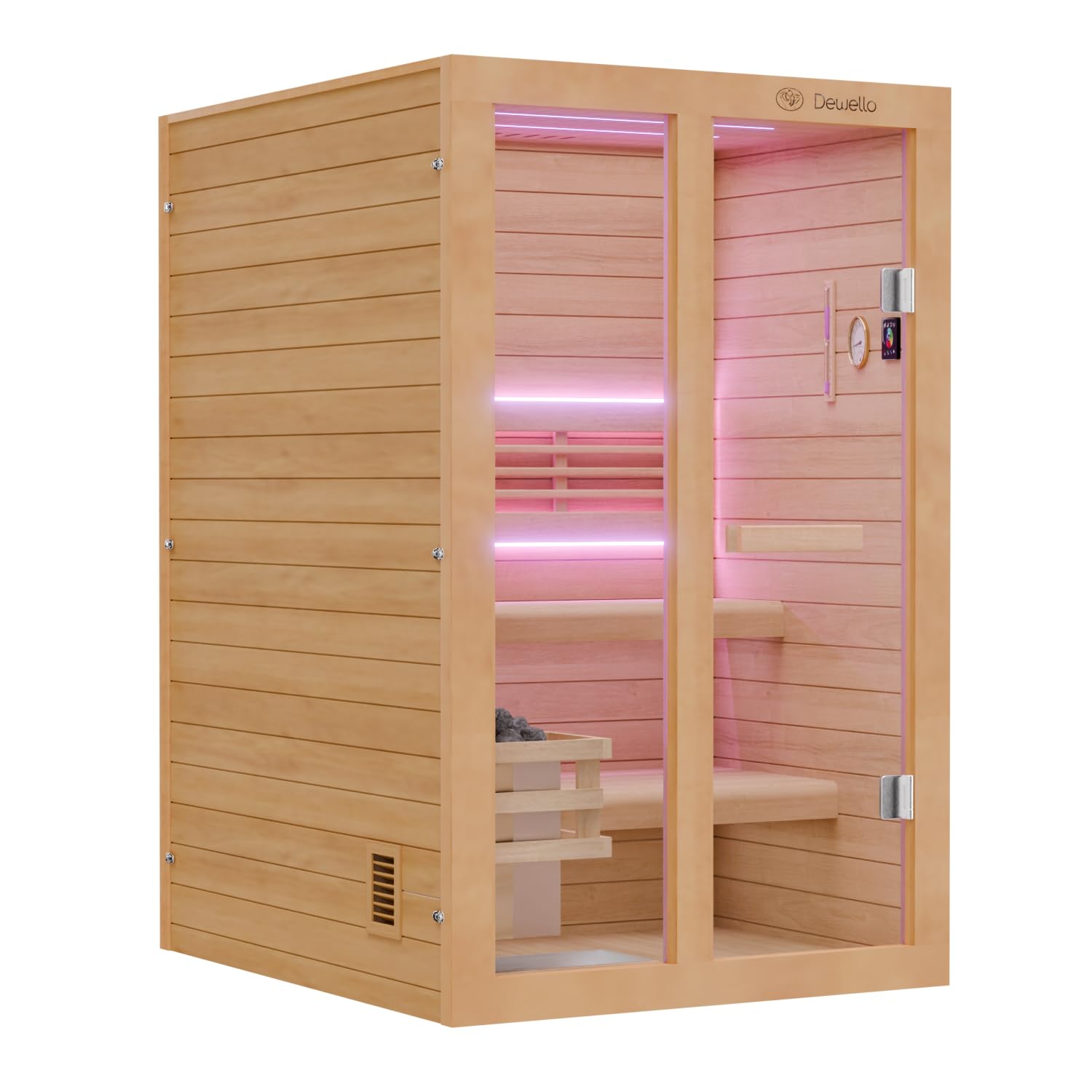 dewello-tofino-120x140-finnische-sauna-aus-hemlock-tannenholz-mit-3-5-kw-harvia- image 4