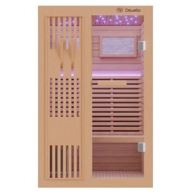 dewello-minto-120x120-finnische-sauna-aus-hemlock-tannenholz-mit-3-5-kw-harvia-o image 1