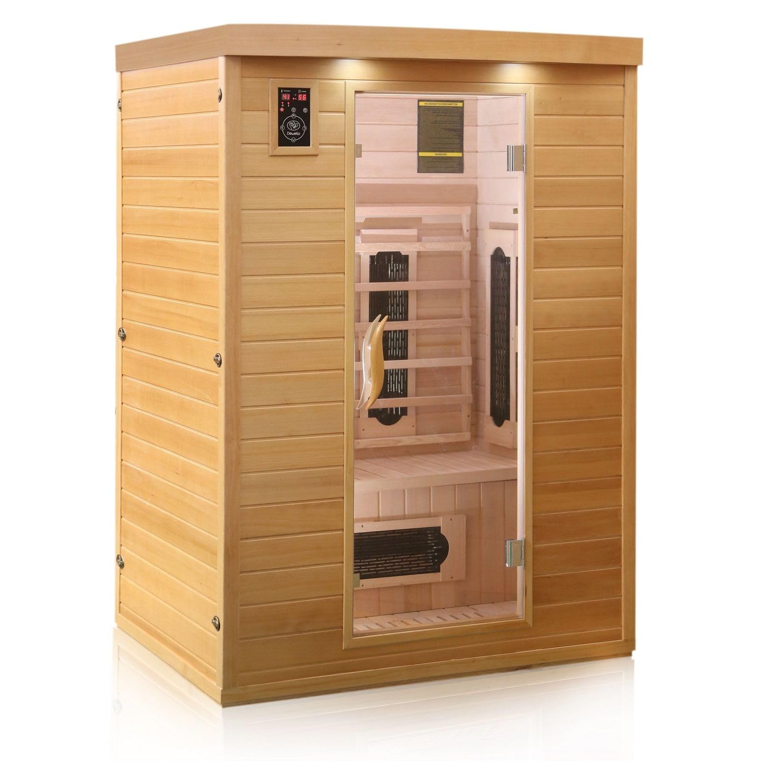 dewello-laval-plus-infrarotkabine-135x105-cm-f-r-1-2-personen-hemlock-mit-kerami image 3
