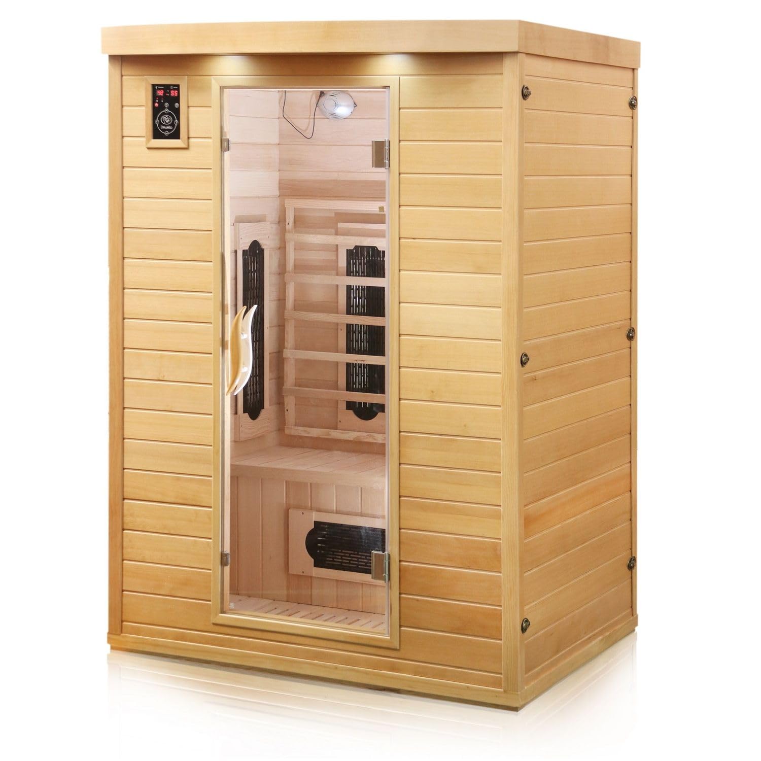 dewello-laval-plus-infrarotkabine-135x105-cm-f-r-1-2-personen-hemlock-mit-kerami image 2