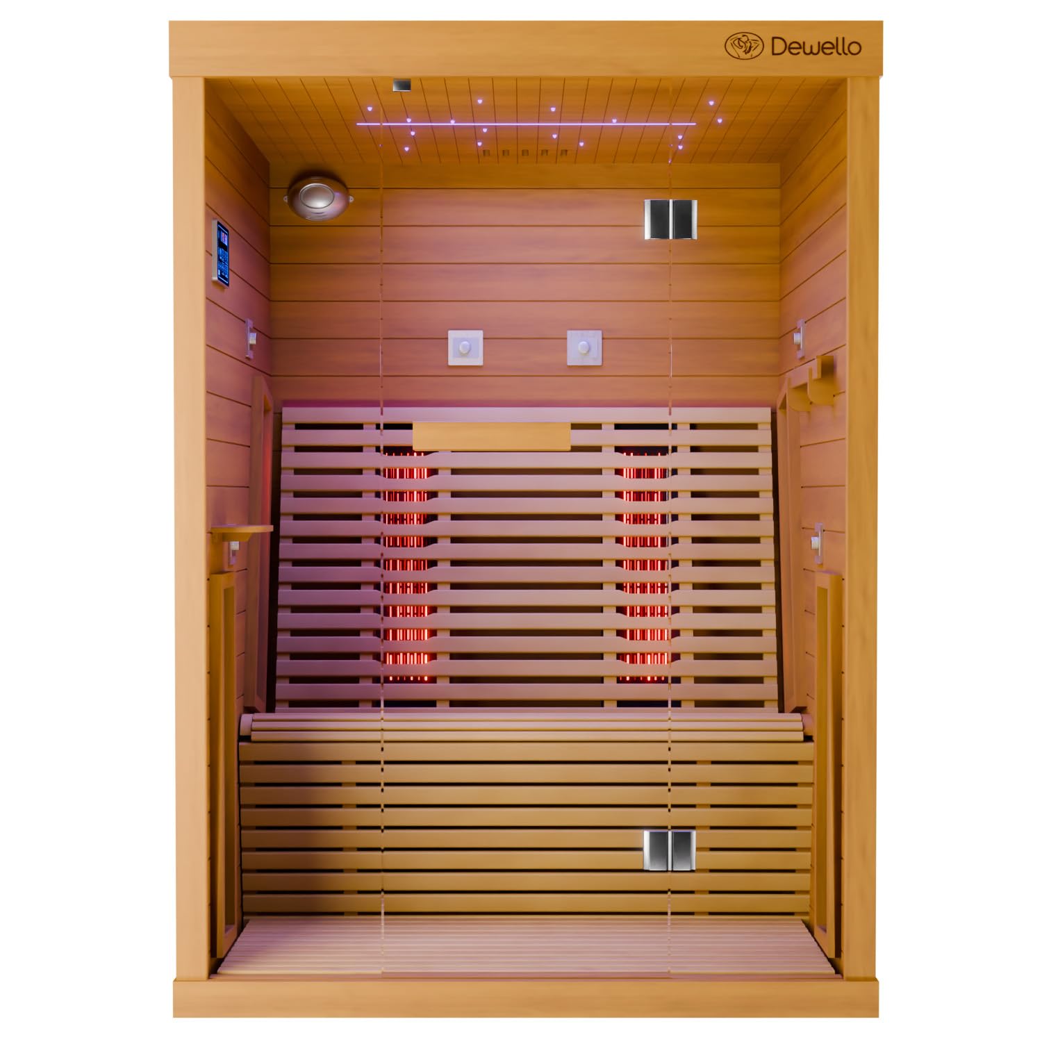 dewello-infrarotkabine-palermo-135x120-infrarotsauna-1-2-personen-aus-hemlockhol image 5