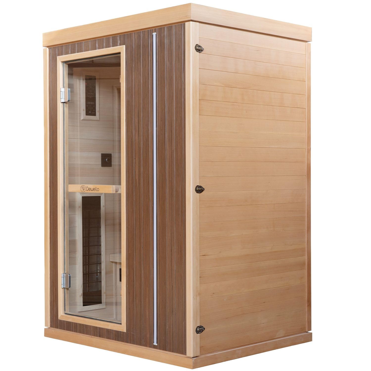 dewello-infrarotkabine-melville-130x105-infrarotsauna-1-2-personen-hemlock-walnu image 2