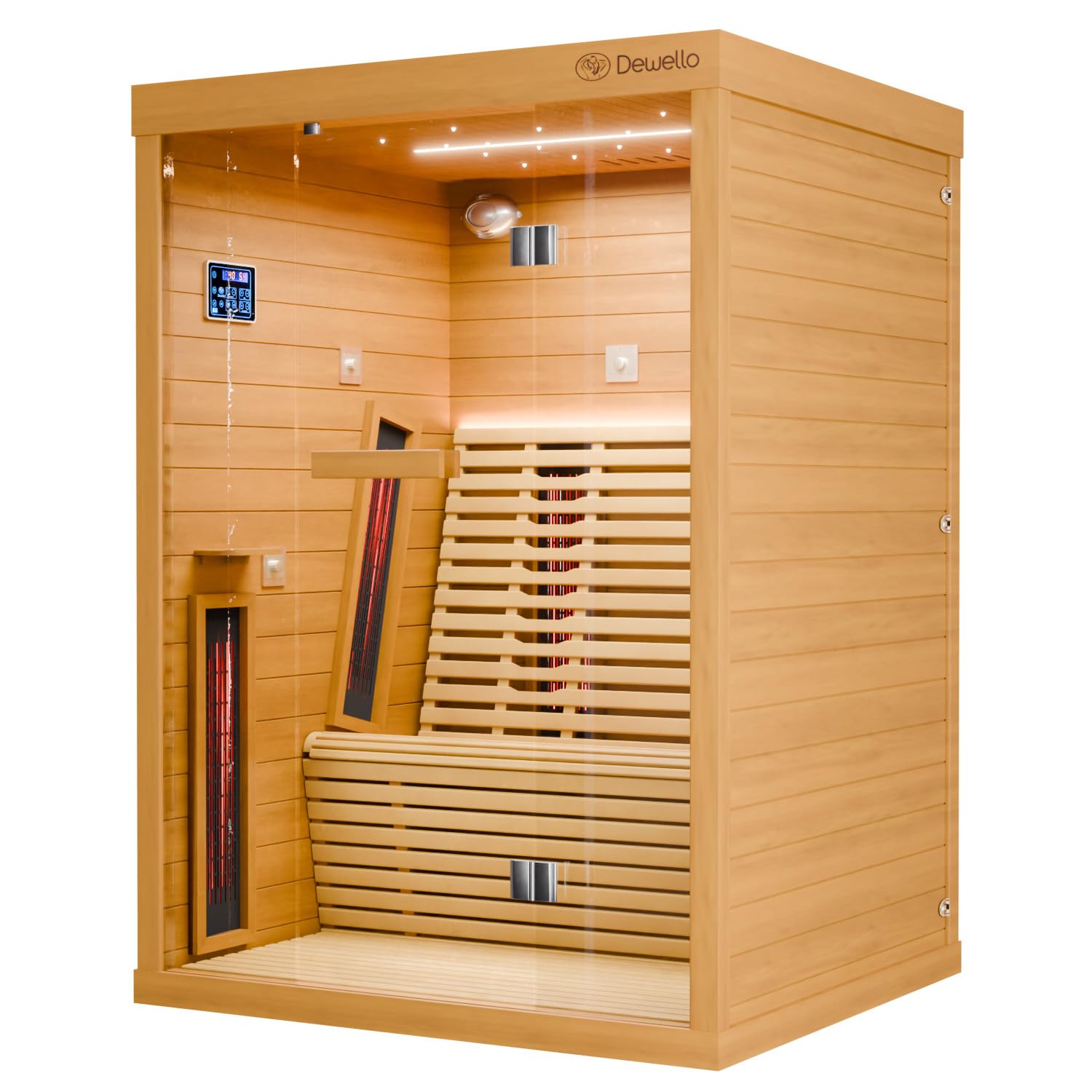 dewello-infrarotkabine-palermo-135x120-infrarotsauna-1-2-personen-aus-hemlockhol image 3