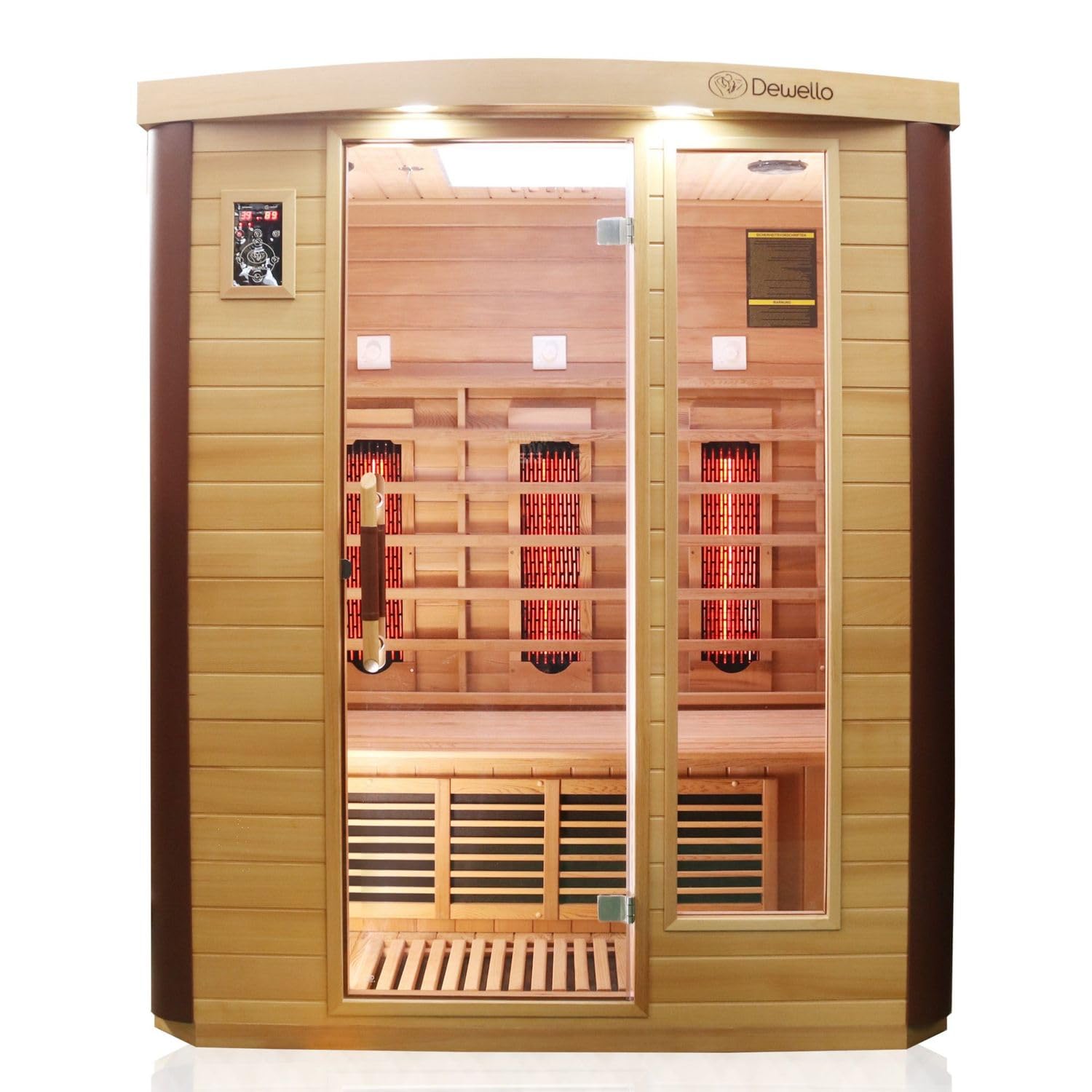 dewello-toronto-infrarotkabine-160x110-infrarotsauna-f-r-2-4-personen-hemlock-ze image 1