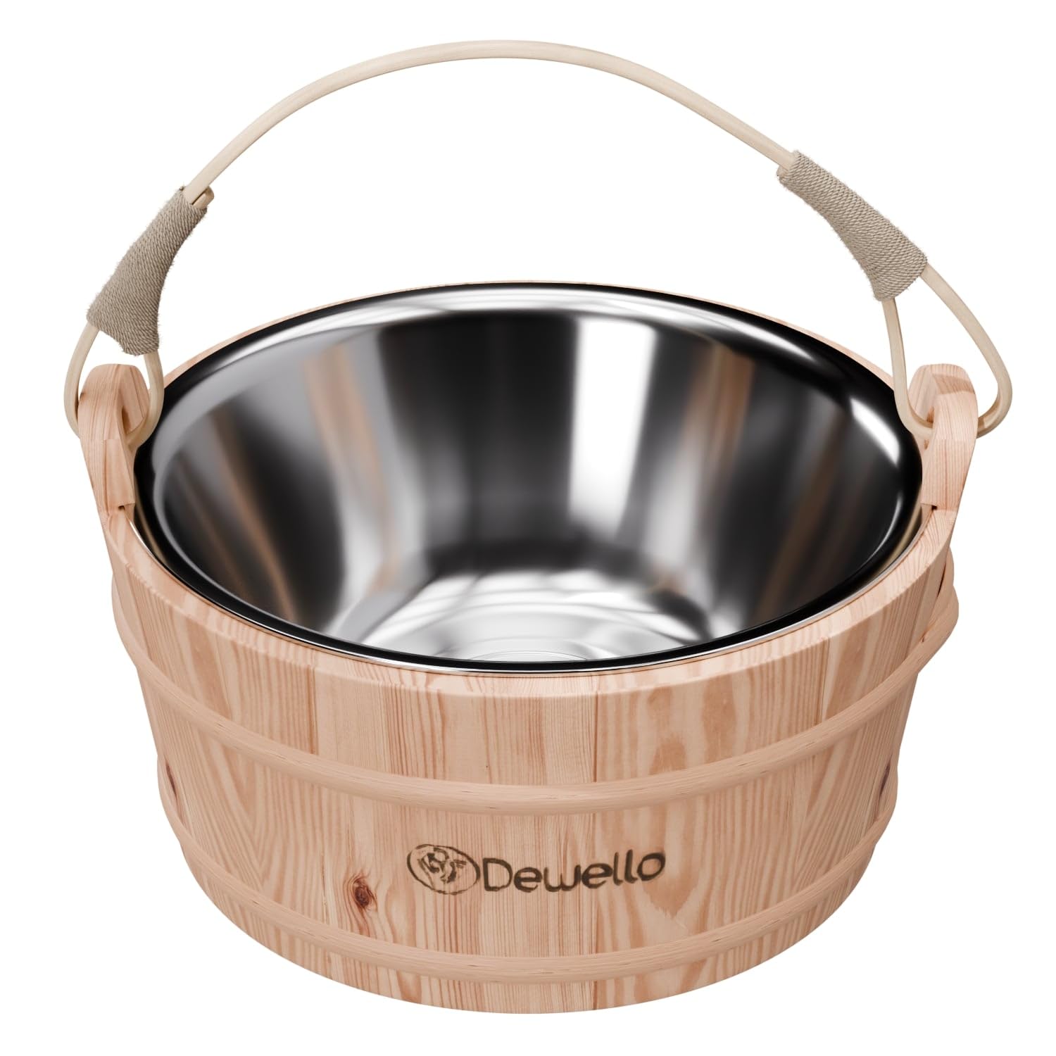 dewello-saunaeimer-inkl-kelle-mit-edelstahleinsatz-3-liter-hemlock-holz image 4