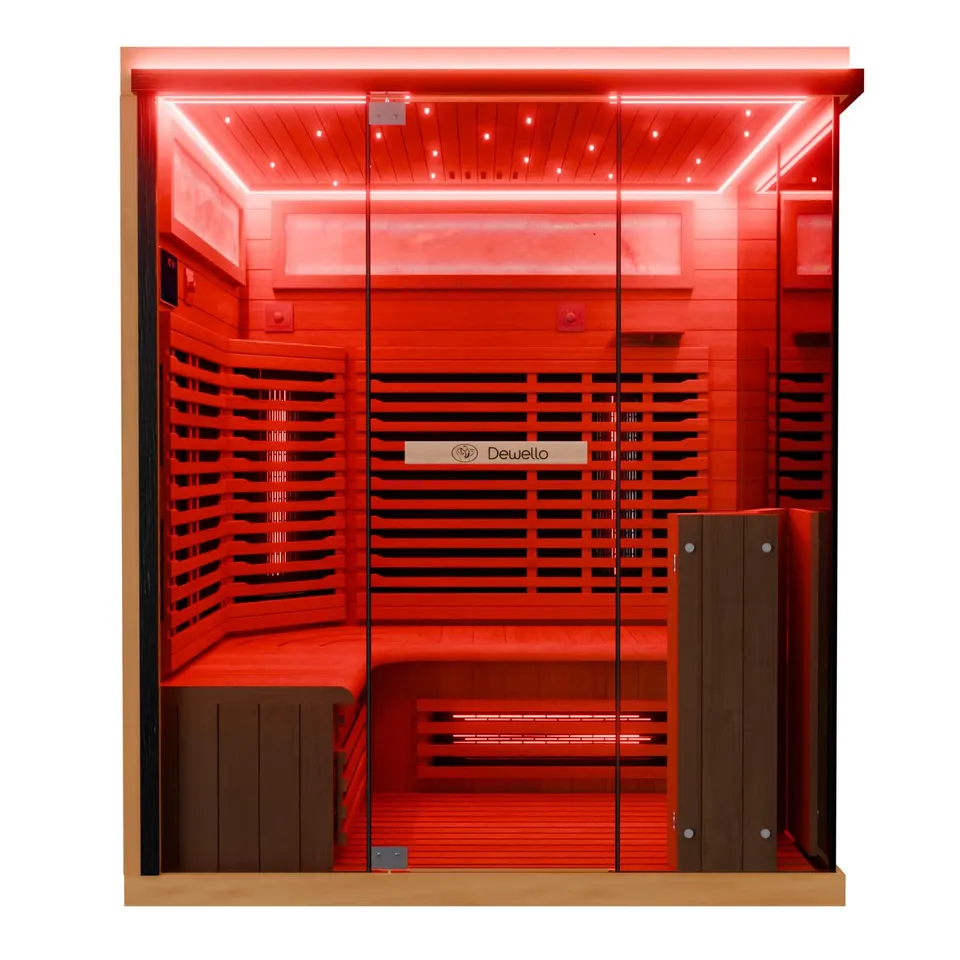 dewello-infrarotkabine-kenora-160x120-infrarotsauna-f-r-2-3-personen-aus-hemlock image 1