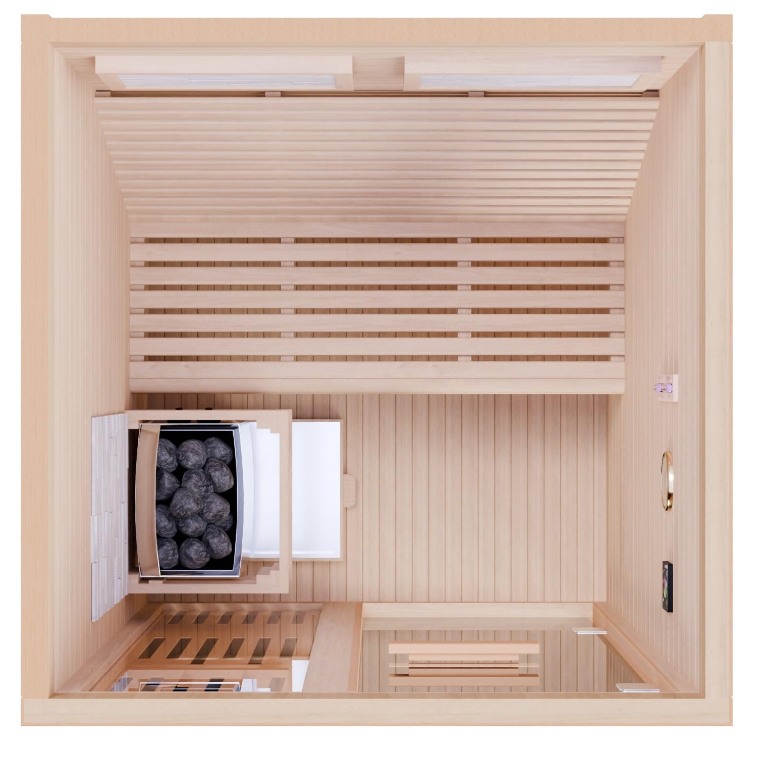 dewello-minto-120x120-finnische-sauna-aus-hemlock-tannenholz-mit-3-5-kw-harvia-o image 7