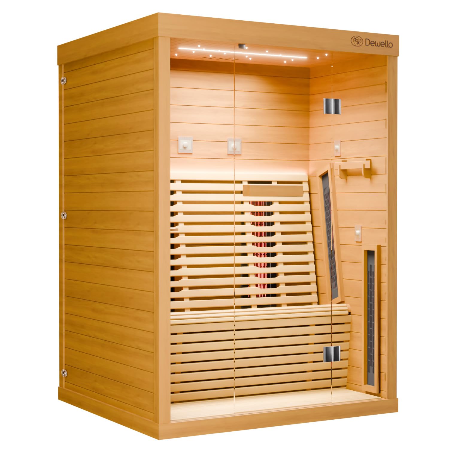 dewello-infrarotkabine-palermo-135x120-infrarotsauna-1-2-personen-aus-hemlockhol image 4
