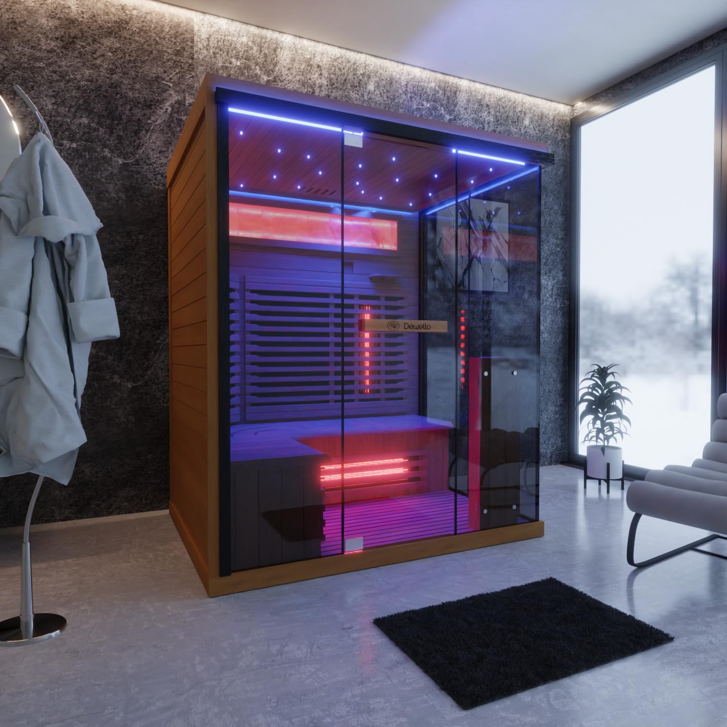dewello-infrarotkabine-kenora-160x120-infrarotsauna-f-r-2-3-personen-aus-hemlock image 2