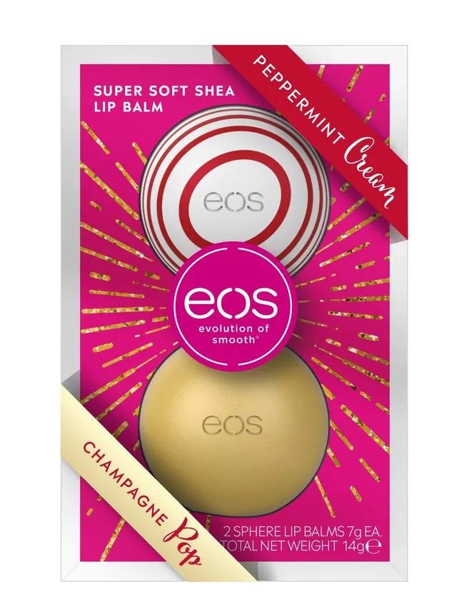 eos-winter-edition-duo-set-lip-balm-sphere-peppermint-cream-champagne-pop-2er-se image 1