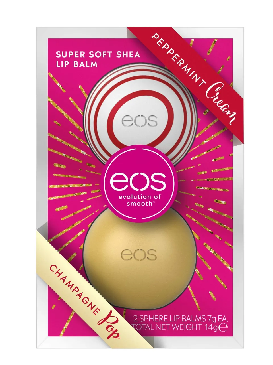 eos-winter-edition-duo-set-lip-balm-sphere-peppermint-cream-champagne-pop-2er-se image 1