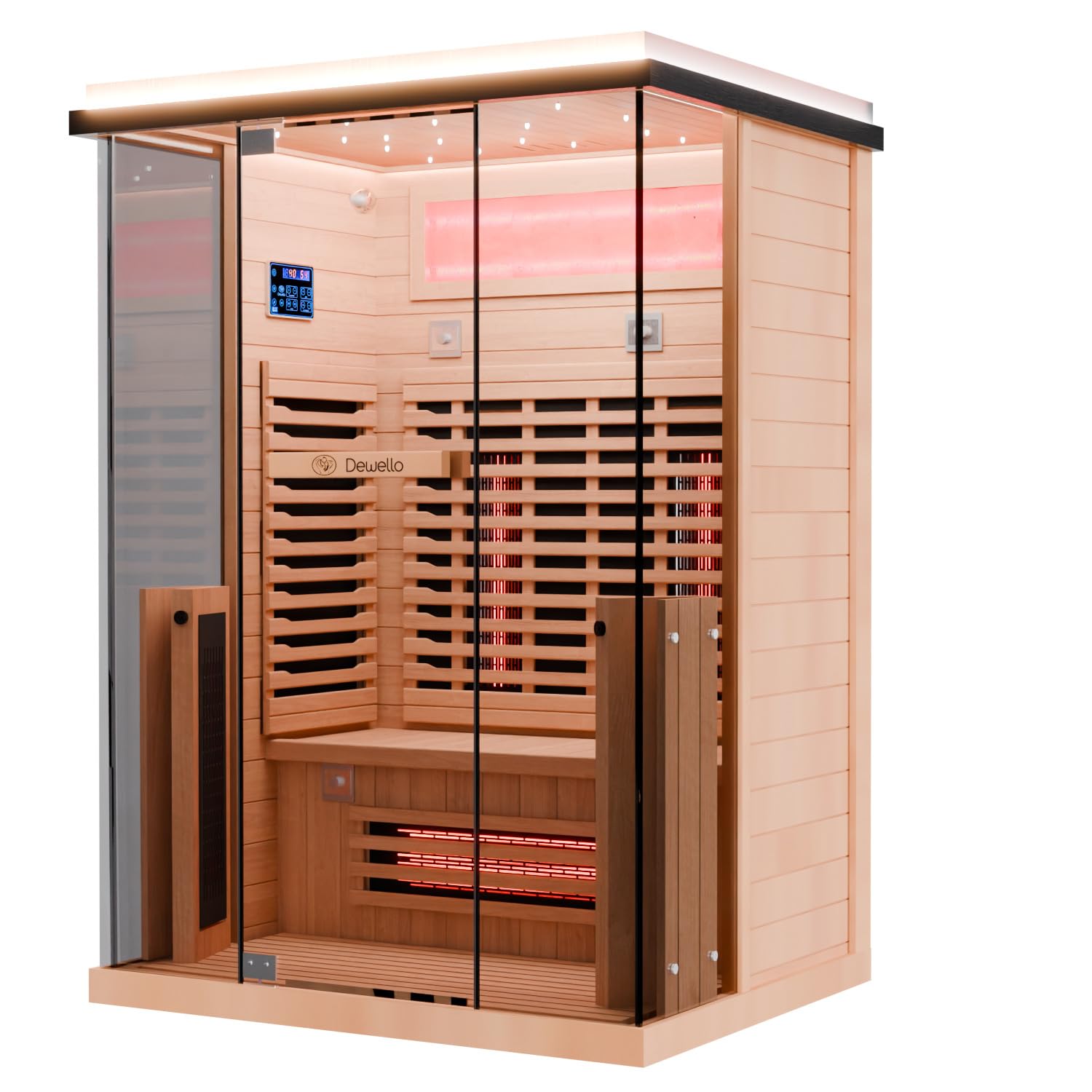 dewello-infrarotkabine-kenora-130x105-infrarotsauna-f-r-1-2-personen-aus-hemlock image 3