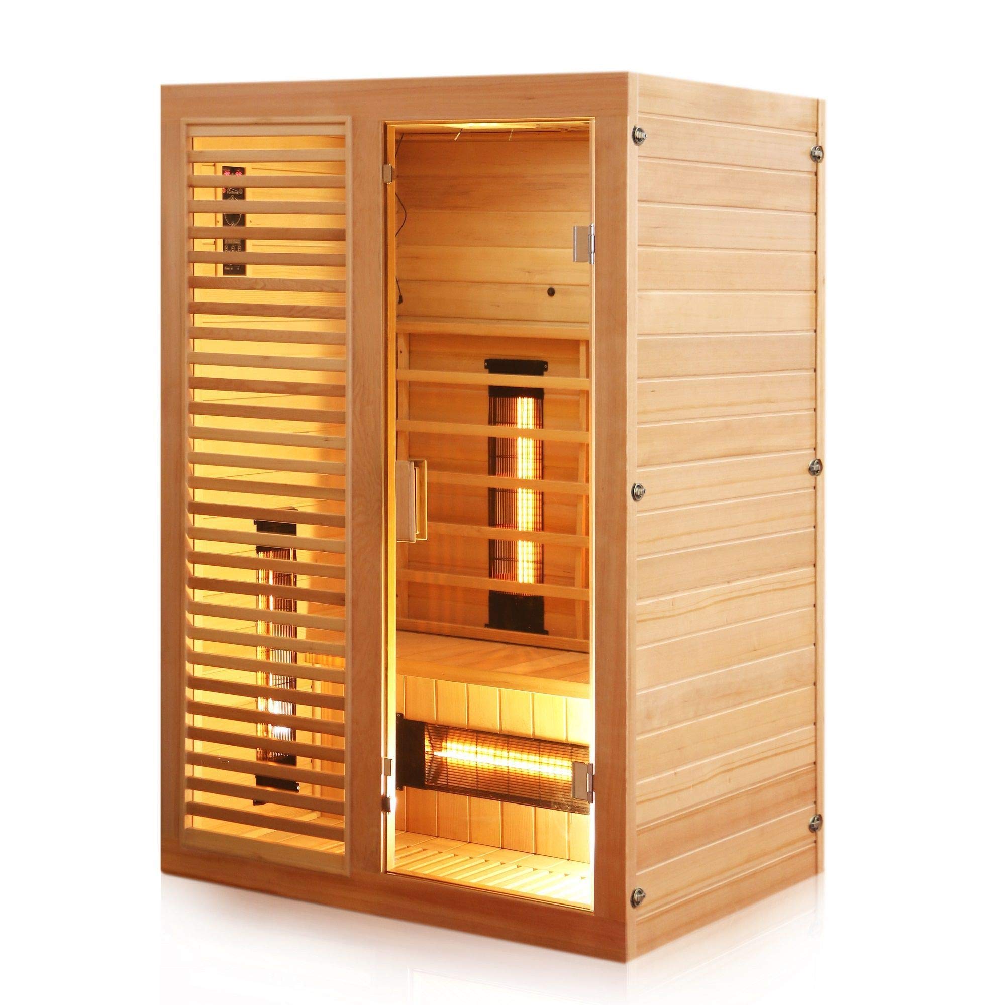 dewello-infrarotkabine-hamlin-130-x-105-cm-f-r-1-2-personen-hemlock-mit-vollspek image 2