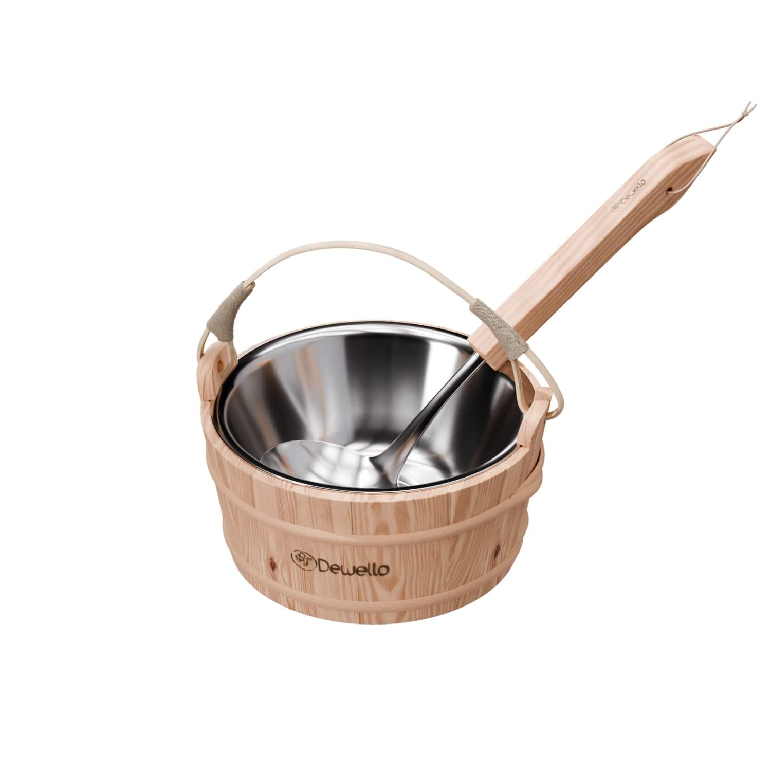 dewello-saunaeimer-inkl-kelle-mit-edelstahleinsatz-3-liter-hemlock-holz image 5