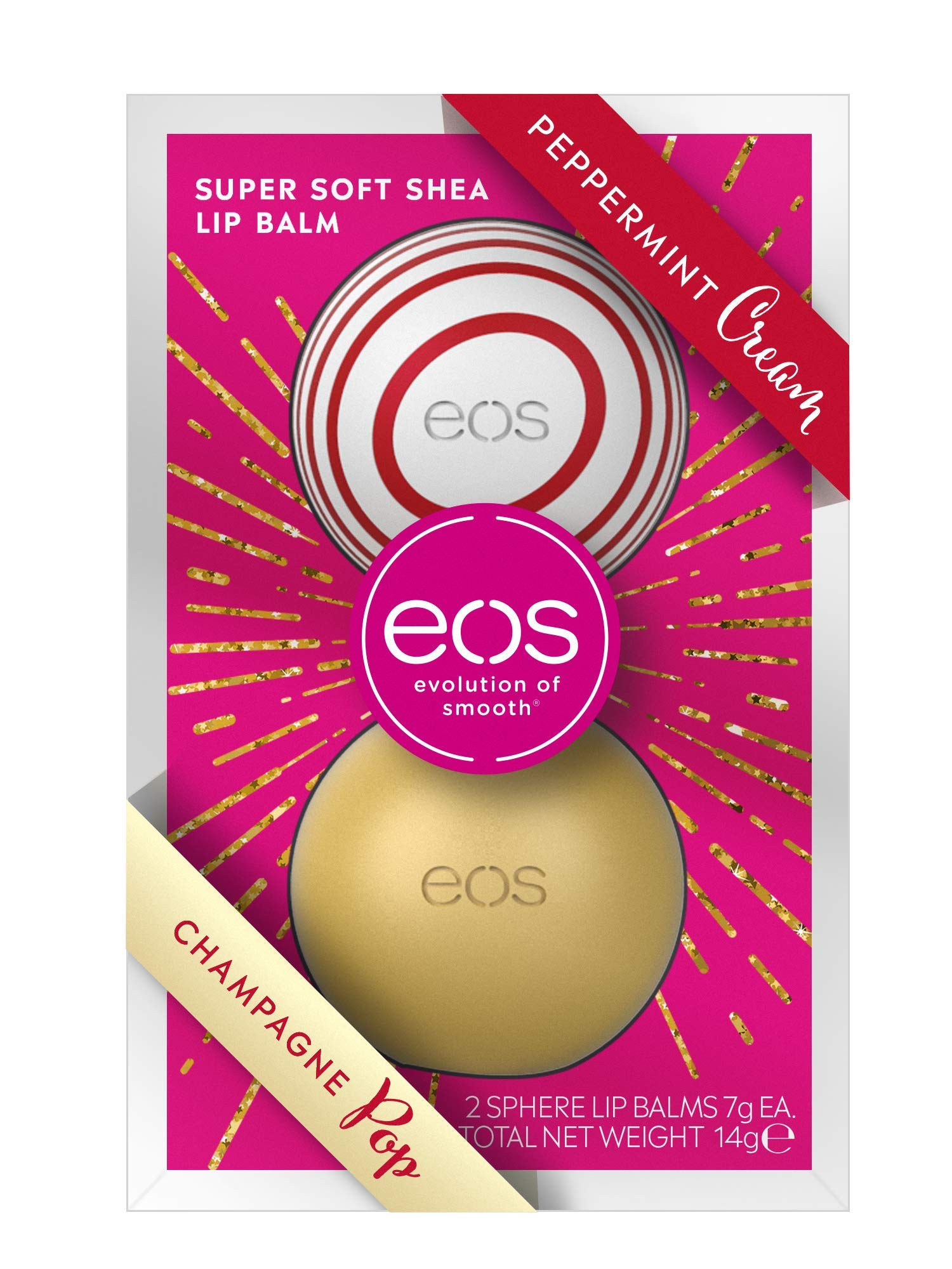 eos-winter-edition-duo-set-lip-balm-sphere-peppermint-cream-champagne-pop-2er-se image 1
