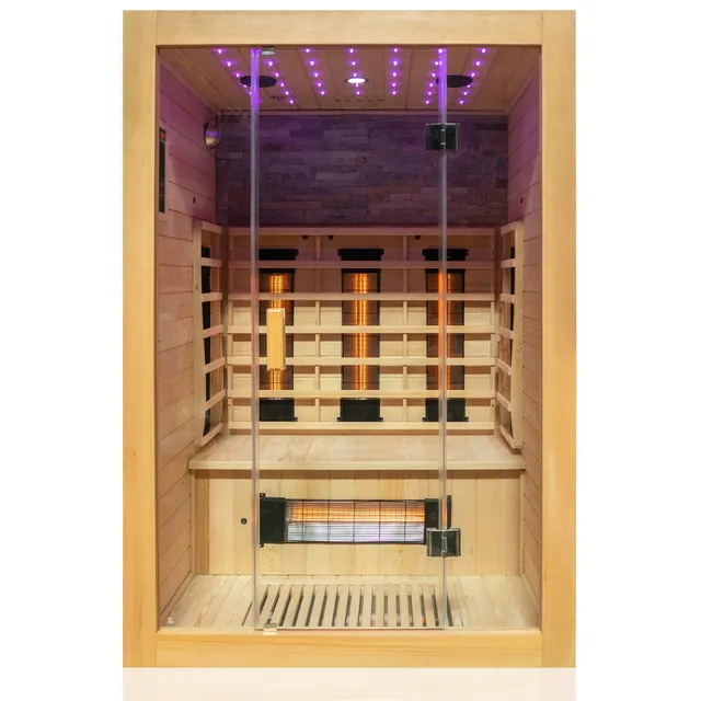 dewello-milton-infrarotkabine-135-x-105-cm-f-r-1-2-personen-aus-hemlock-holz-mit image 1