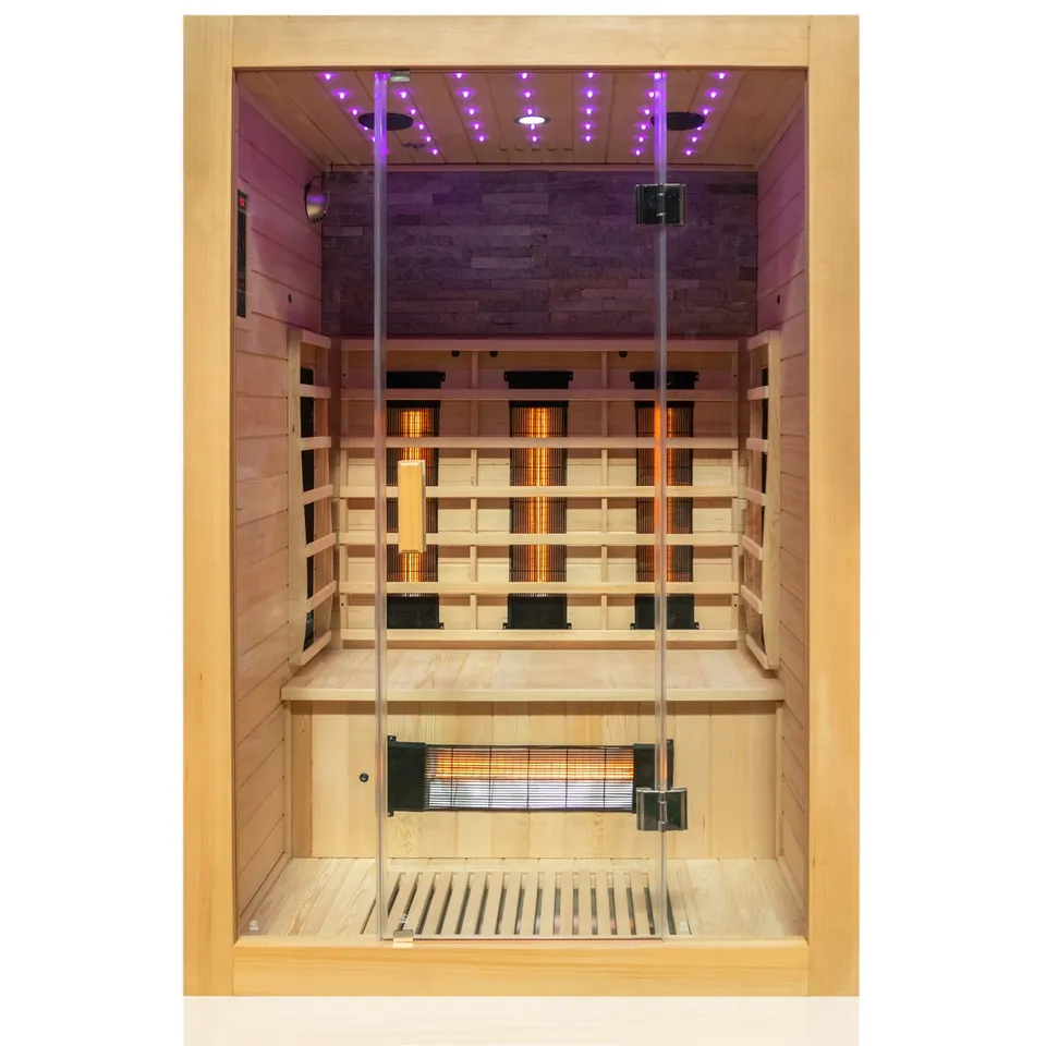 dewello-milton-infrarotkabine-135-x-105-cm-f-r-1-2-personen-aus-hemlock-holz-mit image 1