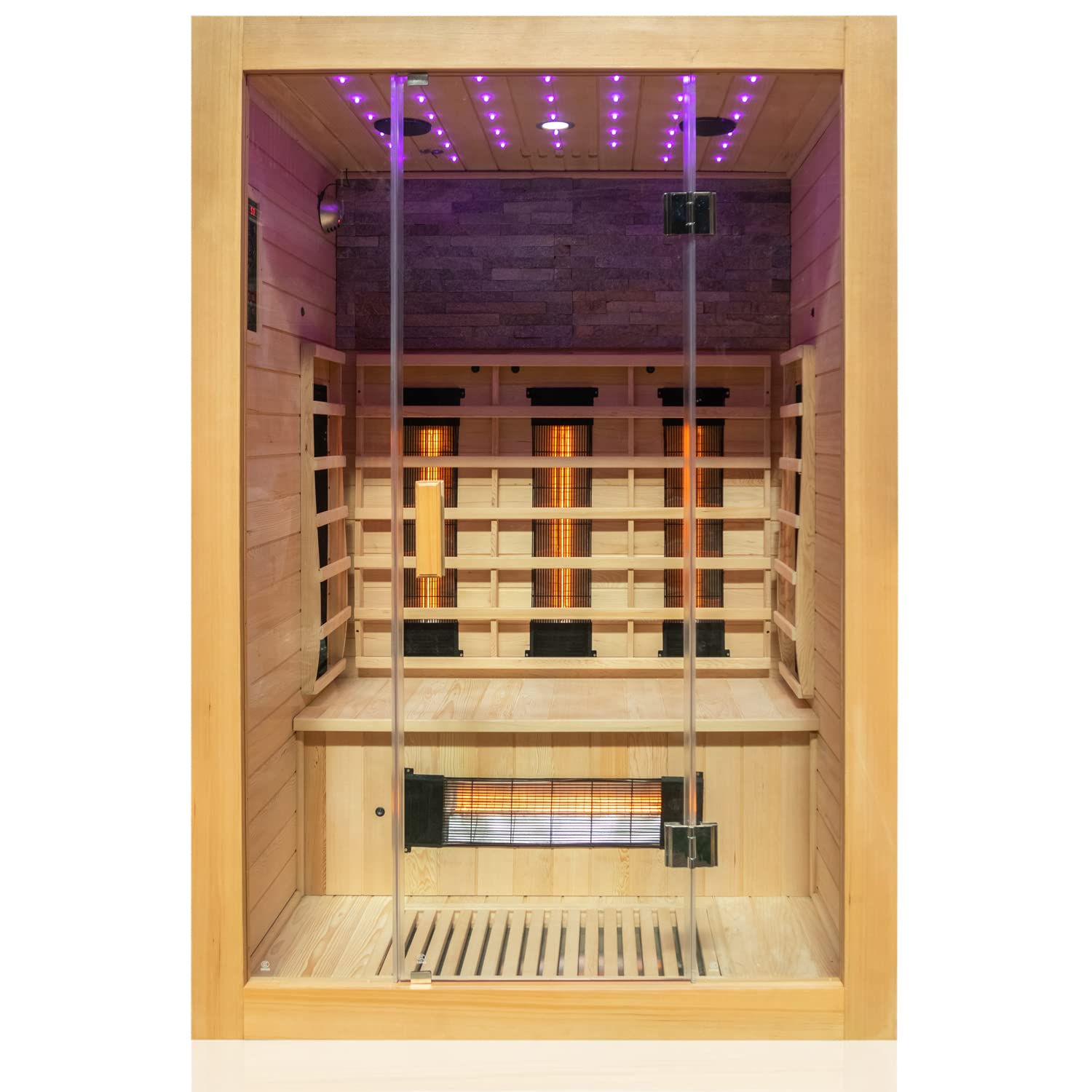 dewello-milton-infrarotkabine-135-x-105-cm-f-r-1-2-personen-aus-hemlock-holz-mit image 1