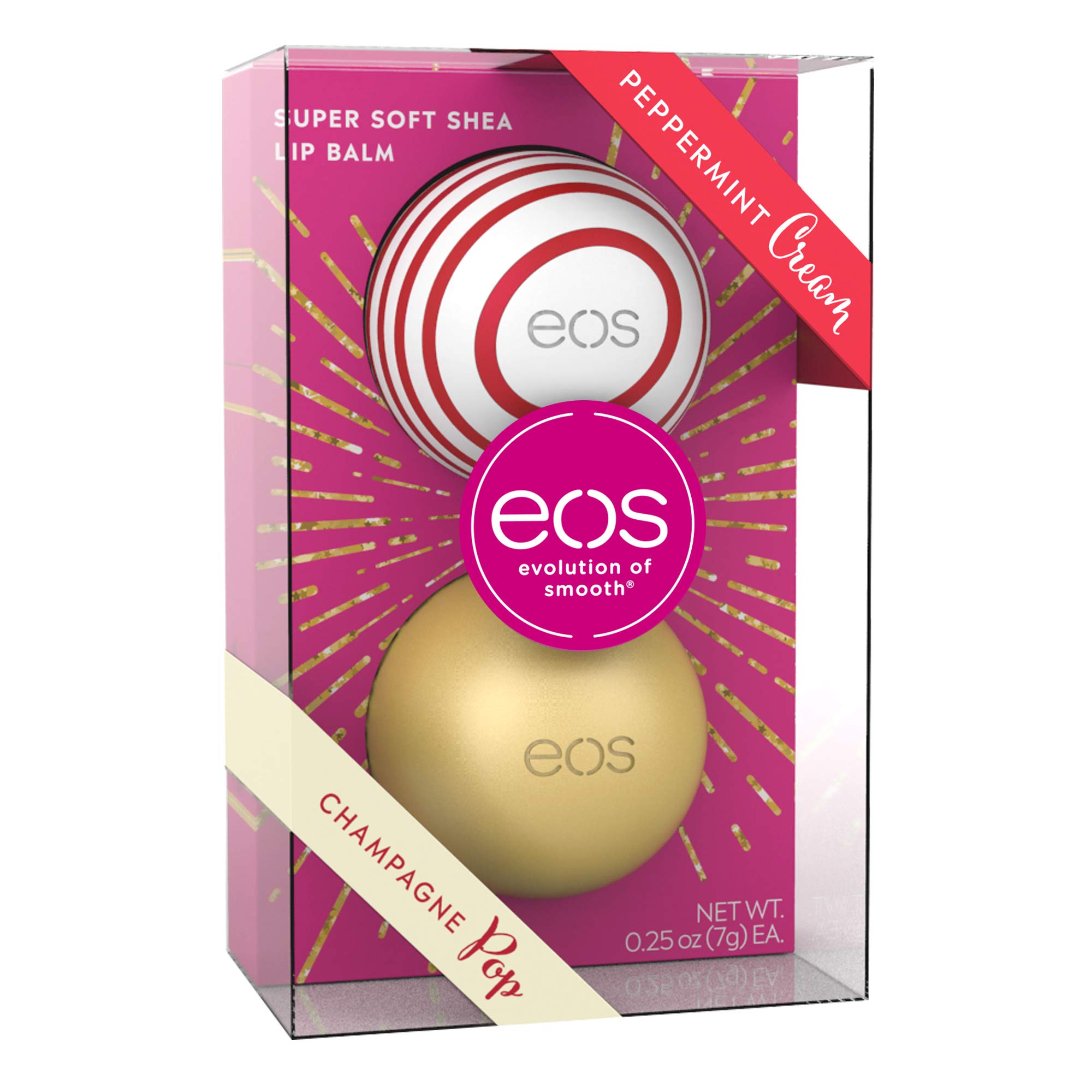 eos-winter-edition-duo-set-lip-balm-sphere-peppermint-cream-champagne-pop-2er-se image 2