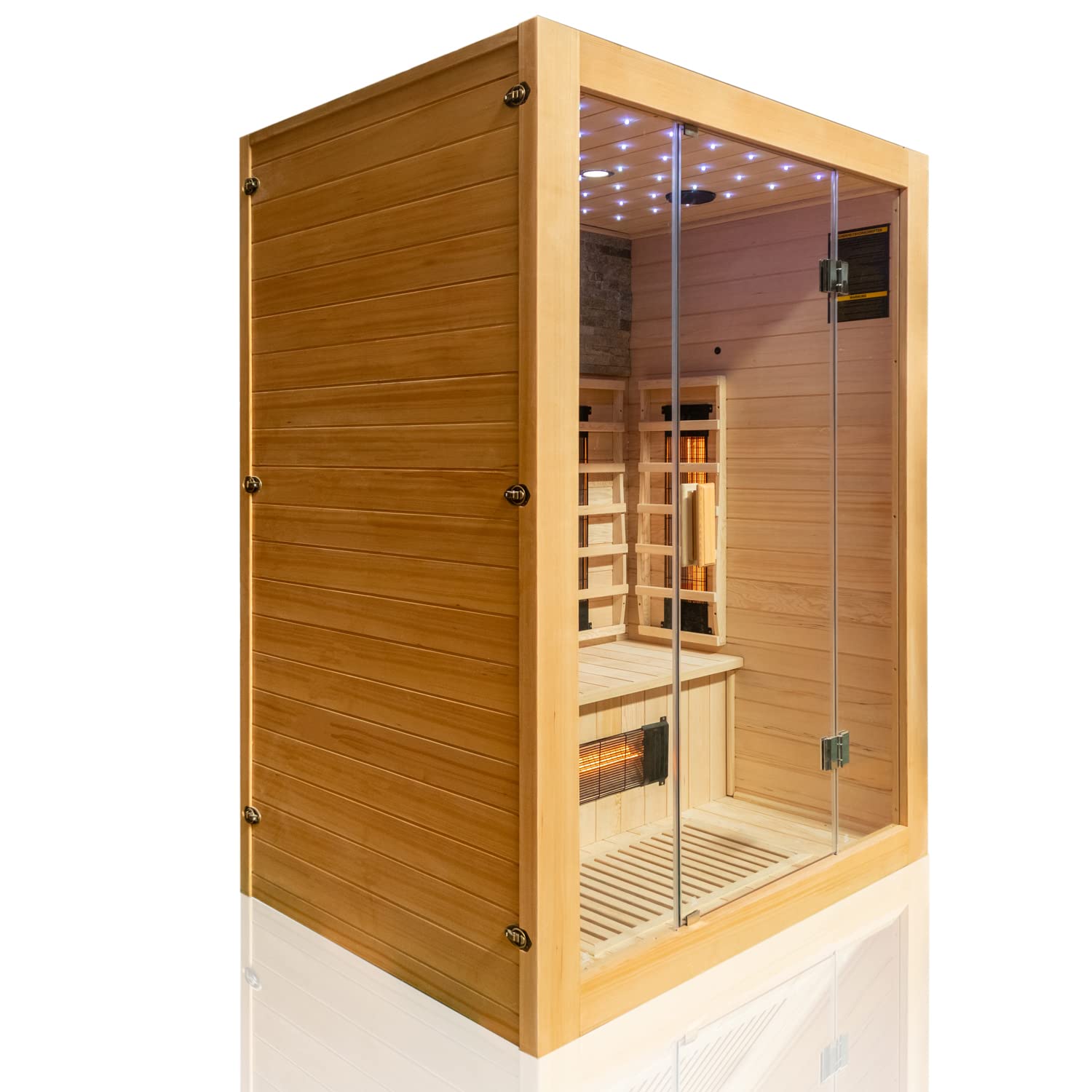 dewello-milton-infrarotkabine-135-x-105-cm-f-r-1-2-personen-aus-hemlock-holz-mit image 3