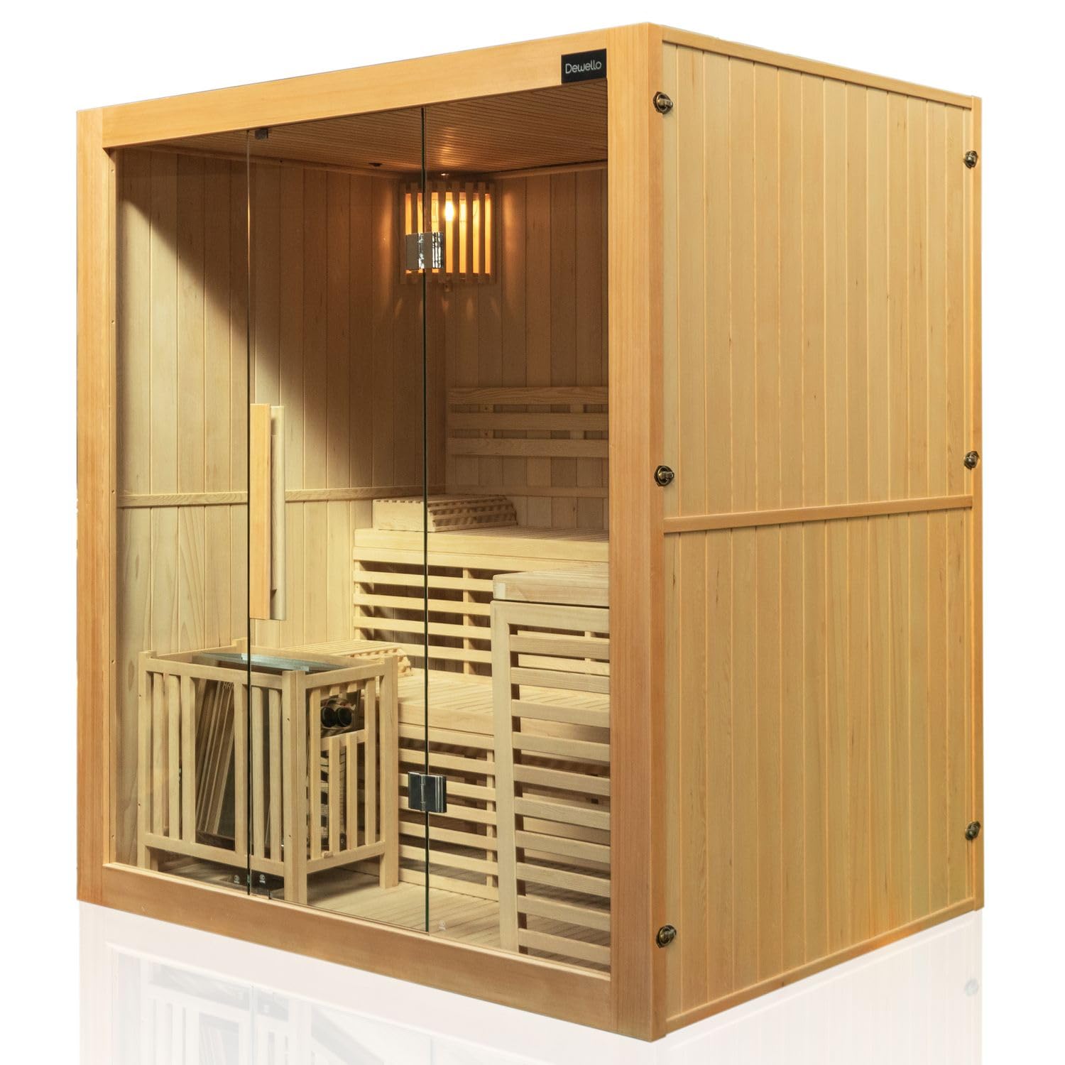 dewello-finnische-sauna-sarnia-180x140-hemlock-mit-6-kw-harvia-ofen-f-r-2-4-pers image 2