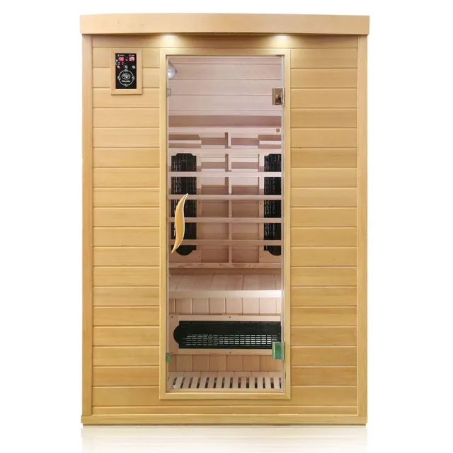 dewello-laval-plus-infrarotkabine-135x105-cm-f-r-1-2-personen-hemlock-mit-kerami image 1