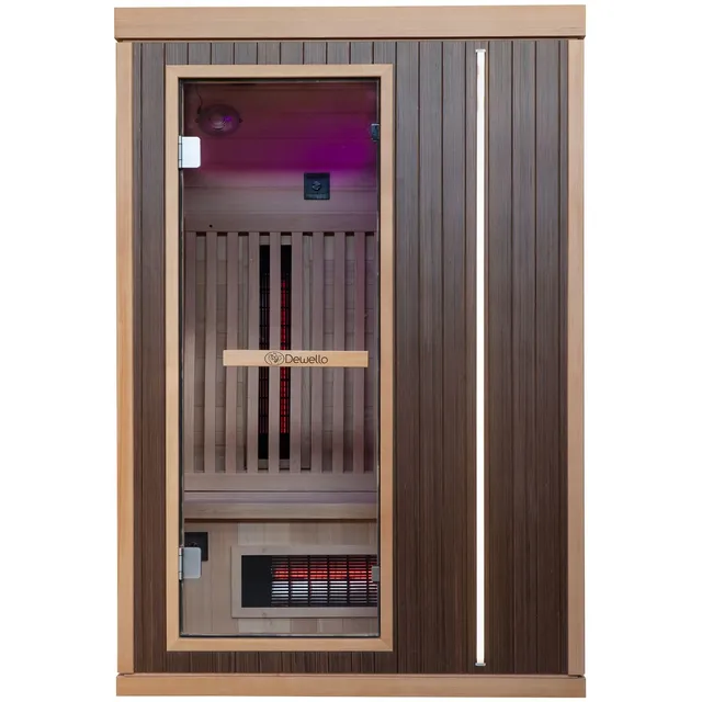 dewello-infrarotkabine-melville-130x105-infrarotsauna-1-2-personen-hemlock-walnu image 1
