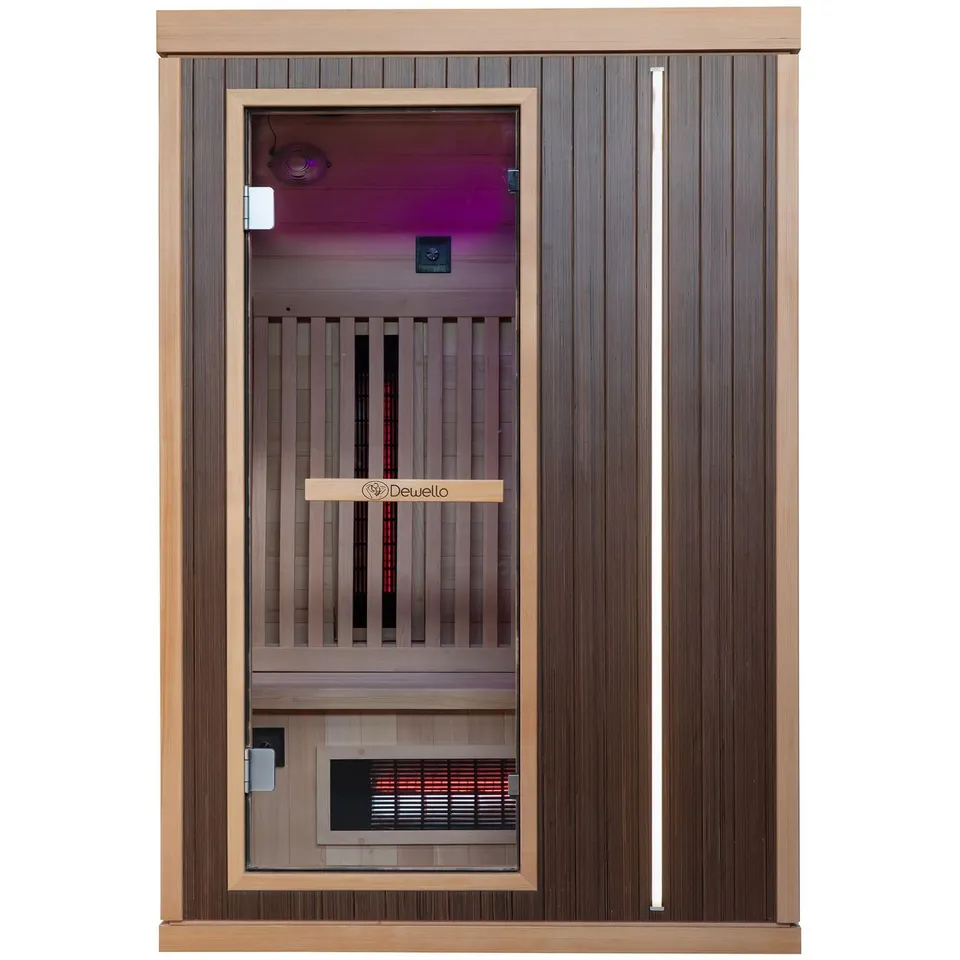 dewello-infrarotkabine-melville-130x105-infrarotsauna-1-2-personen-hemlock-walnu image 1